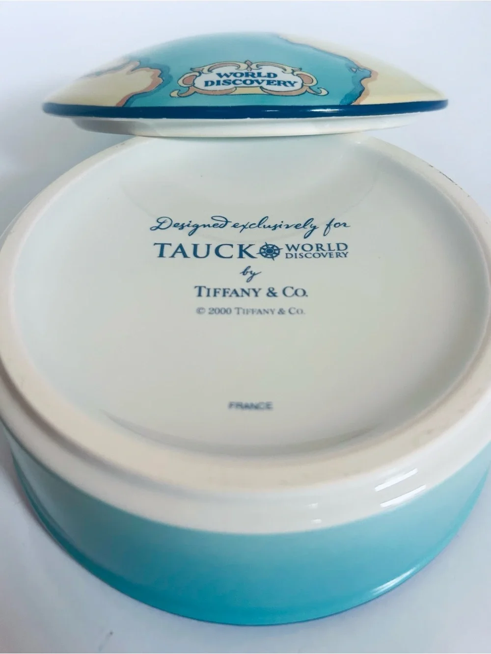 Tiffany & Co. Blue World Discovery Trinket Box with Bag and Tissue 2000